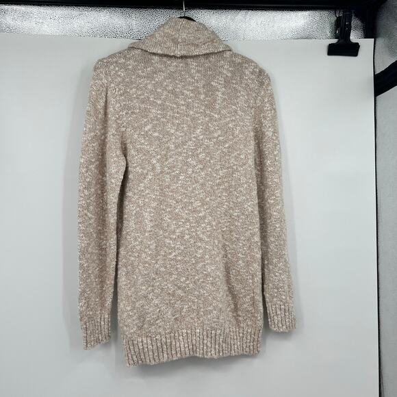 VINTAGE LL Bean 100% cotton funnel neck pullover sweater cream tan size medium - Picture 3 of 8